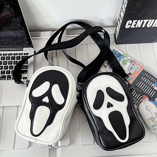 Pumpalykta Crossbody Väska, PU-Läder Nyhet Spökväska Söt Spooky Season Gothic Axelväska för Kvinnor