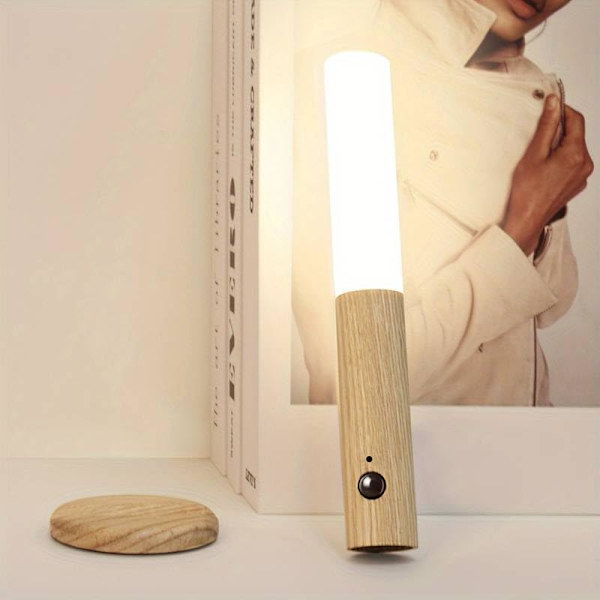Magnetisk vägglampa med rörelsesensor och USB-laddningsbar. Väggmonterad träficklampa Varmvitt för inomhusbruk Ash
