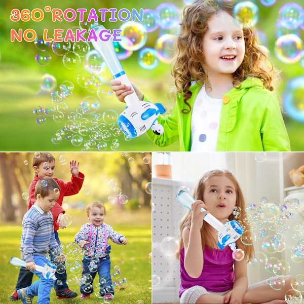 Automatisk Bubbelstav, Rymdfärja Bubbelpistol med Ljus och Musik, 5000+ Bubblor Per Minut, Party Bröllop Födelsedagspresent för Småbarn
