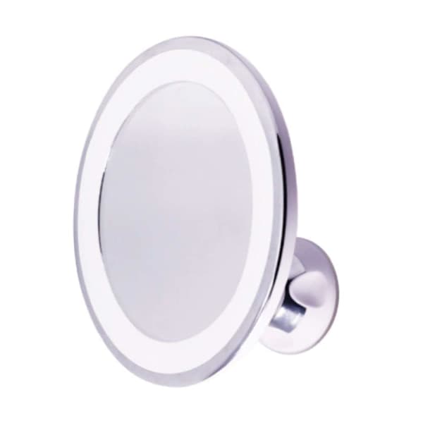 UNIQ Spegel med sugpropp, LED-ljus & x10 förstoring, Vit