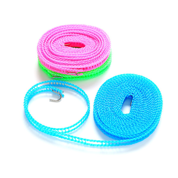 3-pack Vindskyddad Klädstreck, Halksäker Klädstreck, Nylonrep