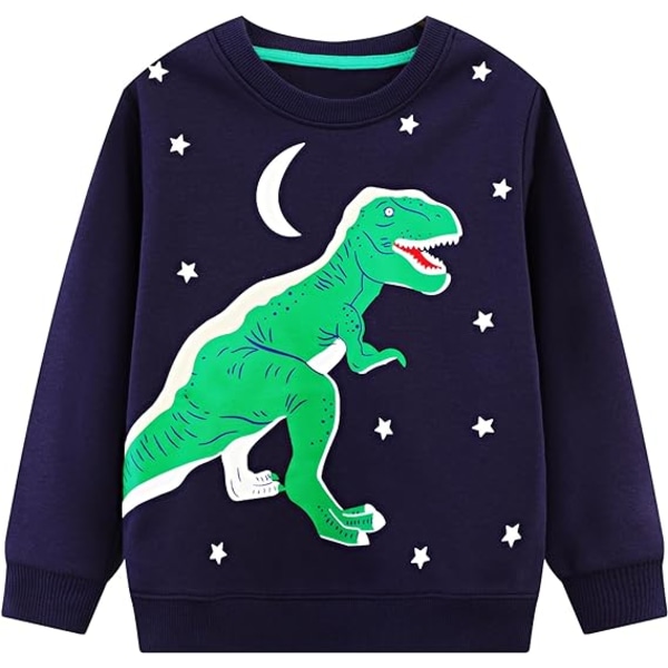 Ingen hat varm bomuld rundhalset langærmet dinosaur sweater /80-90cm 80-90cm