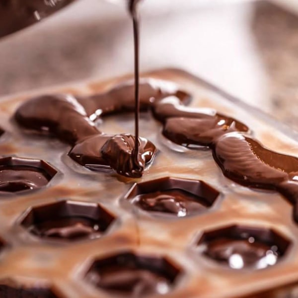 2 STK Chokoladeform, Polycarbonat Chokoladeform, 3D Transparent Polycarbonat Chokoladeform