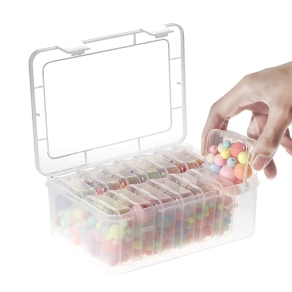 IC 12-pakning Plast Gjennomsiktige Oppbevaringsbokser Organizer Liten Oppbevaringsbeholder