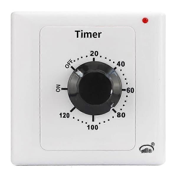 120 Min Timer Switch, AC 220V 15A Intelligent Mekanisk Nedräkningstimer Uttag Tidbrytare 86 Panel Timer Kontrollknapp