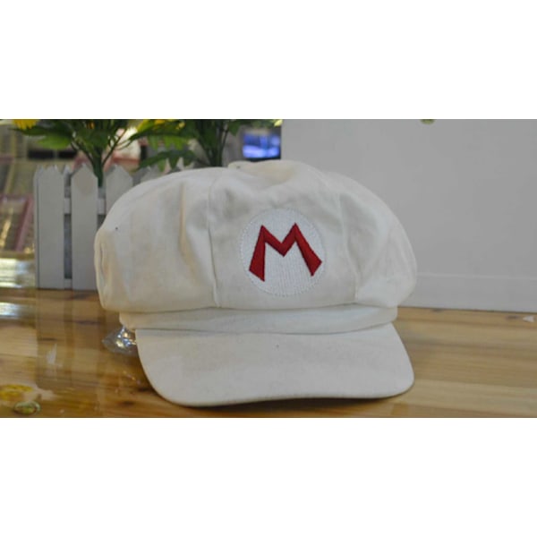 Luigi Bros hatt med bokstavsprintad, rollspelshätt, åttkantig hatt white