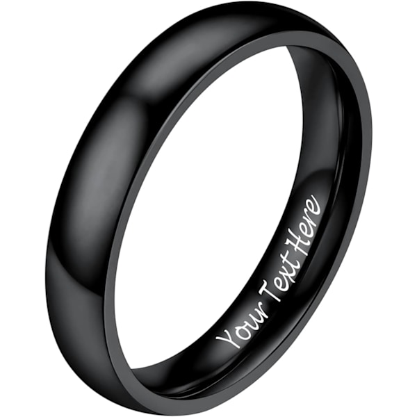 Roterande fingerringar i rostfritt stål, minimalistiska midi-vänskapsspinnringar i olika storlekar 4mm / Negro 24.5 (64mm)