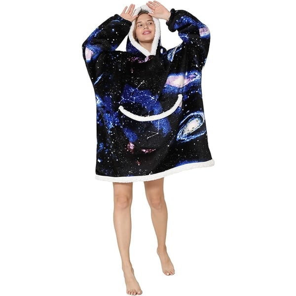 Oversized Hoodie, Unisex, Blød og Varm Sherpa Fleece Hoodie Tæppe