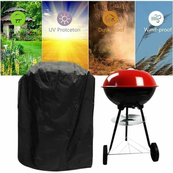 Pyöreä grillin suojus, pyöreä grillin suojus, säilytyspussilla puutarhaan