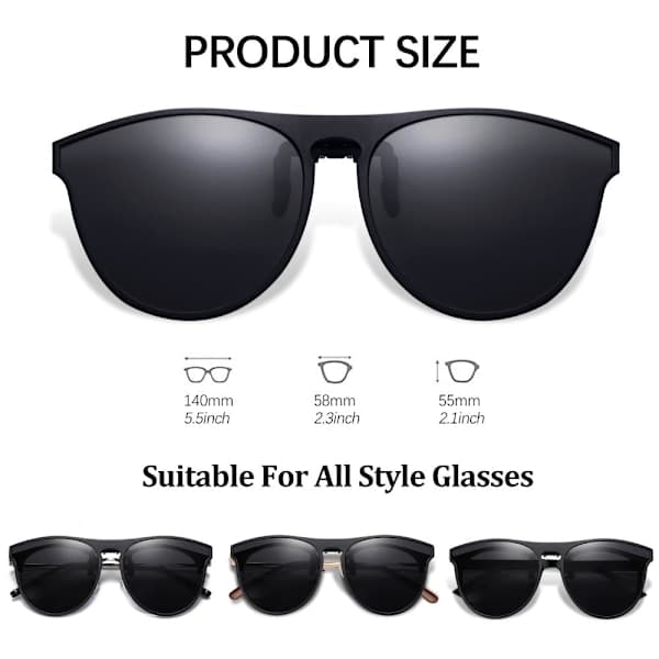 Polariserte Clip-on Solbriller Unisex Antirefleks