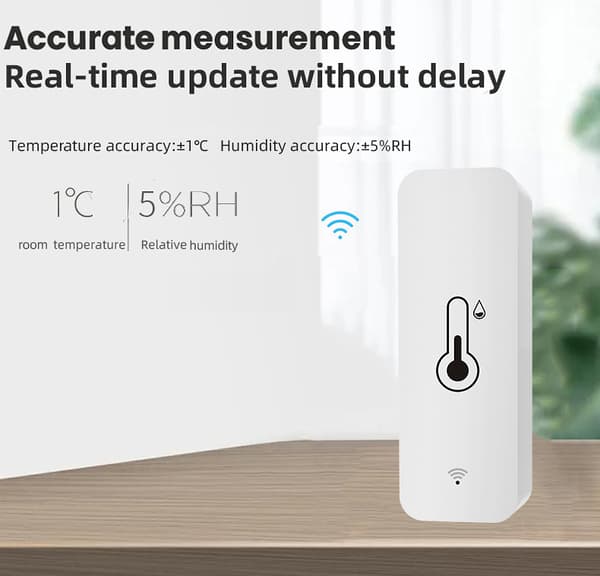 Tuya Wifi Temperatur- og Luftfuktighetssensor Innendørs Termometer Hygrometer