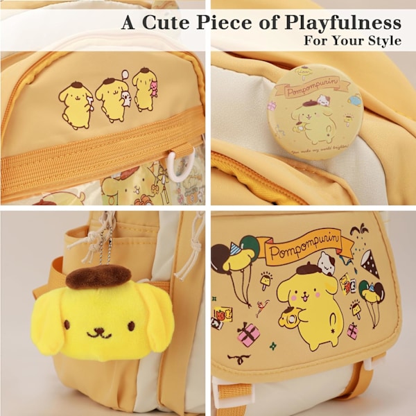 Pompompurin Rygsæk Sød Kawaii Ting - Kawaii Rygsæk Anime Rygsæk - Pompompurin Tilbehør Tegneserie Rygsække