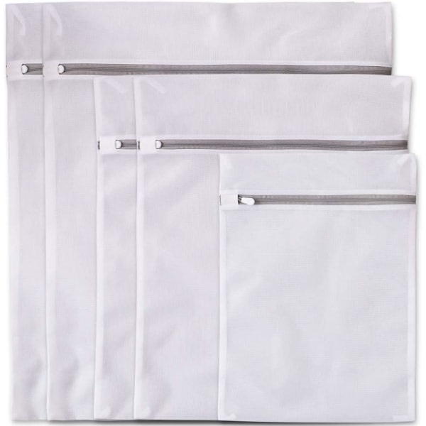 Pakk med vaskeposer Premium Glidelås Mesh Reiseoppbevaringspose Klesvaskeposer (2 Store+2 Medium+1 Liten)