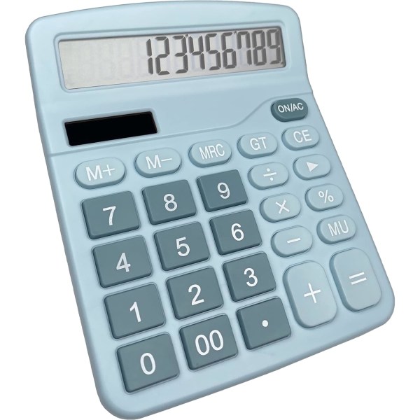 Klarblå 12-bits Solar 837-kalkulator