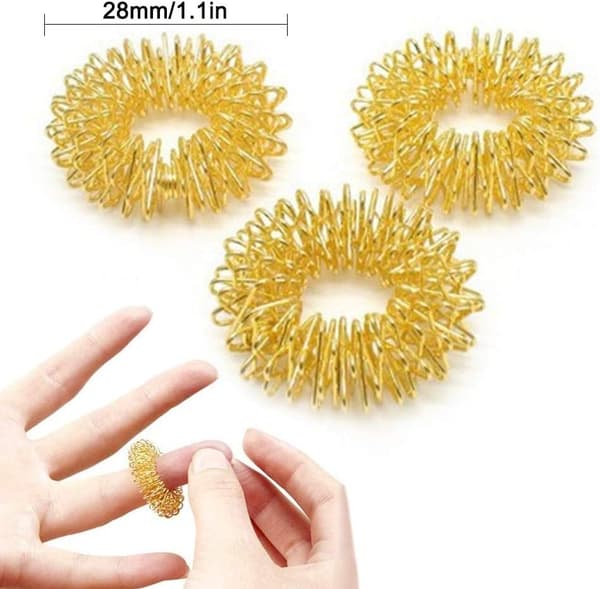 Akupressurringe, Pakke med 30 Fingermassage Ringe