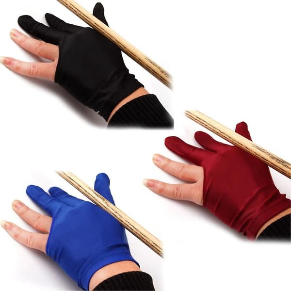 Sæt med 6 Farverige 3-Fingers Handsker til Pool Billard Cue Skydning