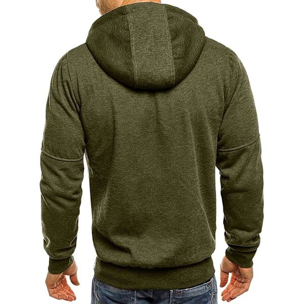 Herre hettegensere Sweatshirt Glidelås Lette jakker 2 Green M