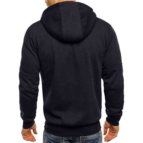 Herrar Hoodies Sweatshirt Zip Up Lätta Jackor 1 Black XL