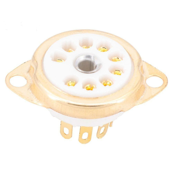 10 stk. Keramisk B9a Gullbelagt 9-pins Vakuumrør Sokkel Panel Chassis Mount For Ecc81 Ecc82 Ecc83 El8