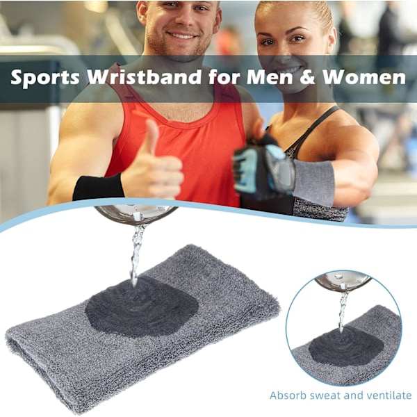 Pairs Sports Wristbands 5.9 Inch Sweat Wristbands Elastic Athletic Wristbands Breathable Fabric Sweatband for