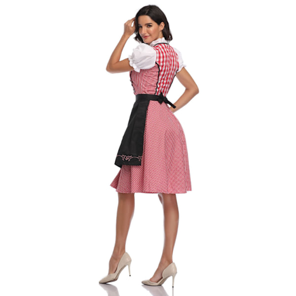 Kvinders Oktoberfest Bodycon Kjole Ternet Tysk Ølfestival Cosplay Bayersk Kjole Halloween Maskerade Pink and black l