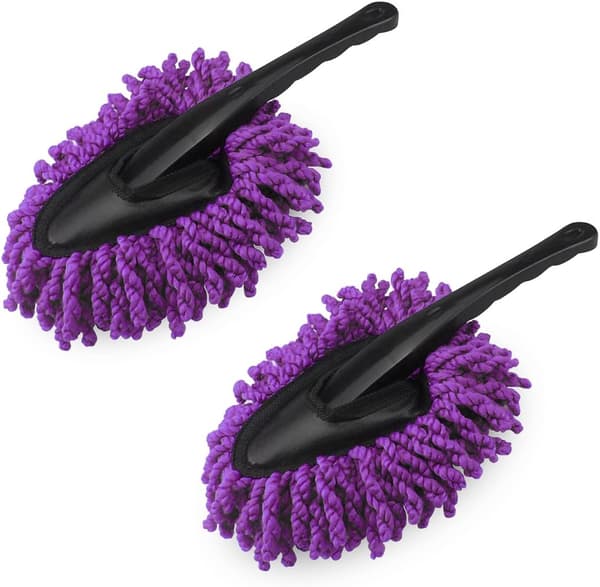 2-pack Mini Mikrofiber Bilinstrumentbräda Dammborste, Multifunktionell Bilrengöringsborste, Bilinteriör & Exteriör för Bil