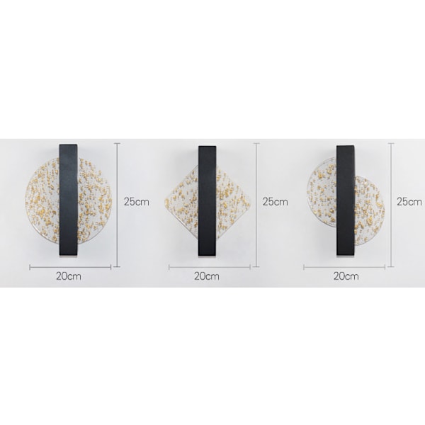 Vegglampe innendørs akryl LED vegglampe - lett luksus stue soverom nattbord - moderne enkelhet - tre-tone belysning - ledningsbruk Golden square gold foil