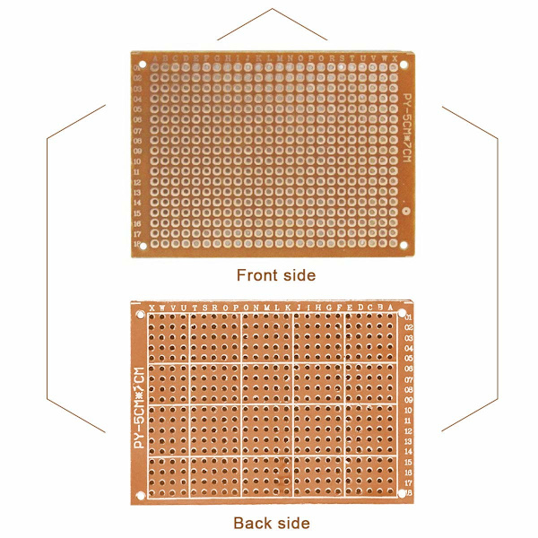 20 stk PCB-kretskort, universelle Matrix Bakelite-kretskort