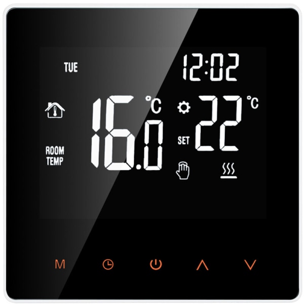 Smart termostat Digital temperaturkontrol LCD-berøringsskærm Ugentlig programmerbar elektrisk termostat Gulvvarme f