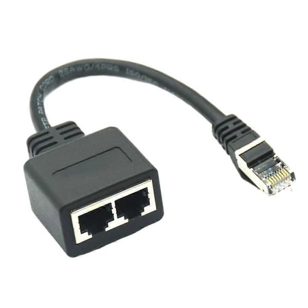 Adapterledning Ethernet Splitter 1 til 2 Kabel til Cat 7 LAN Ethernet-stik
