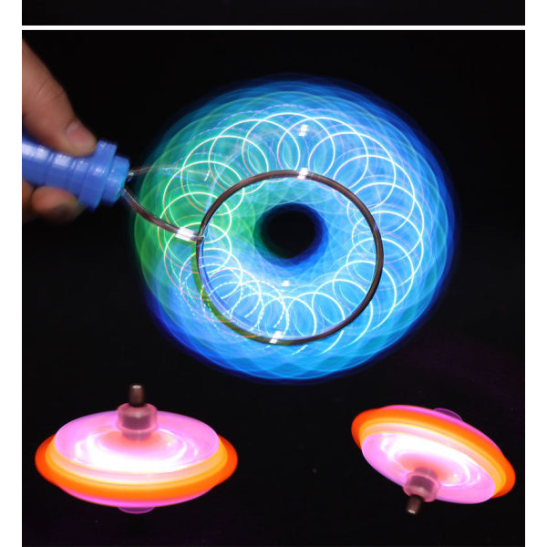 Håndtreghet roterende magisk flygende gyroskop kreativ fargerik lysende magnetisk spor barns pedagogisk stressavlastningsleketøy red