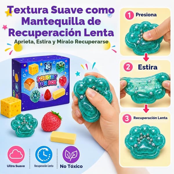 Blindbox-set – innehåller 8 långsamt återgående stressavlastande leksaker; sensoriska leksaker och dekorativa föremål. A
