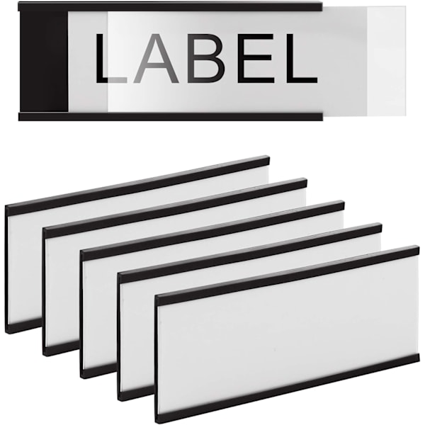 Magnetiske etiketter 50 stk. 25MM*50MM Magnetiske etiketklips Magnetisk data kortholder med beskyttelsesfilm til whiteboard