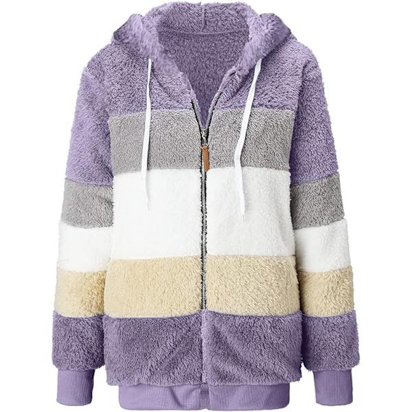 Hupullinen takki naisten teddy-fleece-takki siirtymätakki hupulla taskuilla vetoketju syksy talvi plyysi takki fleece-takki talvi