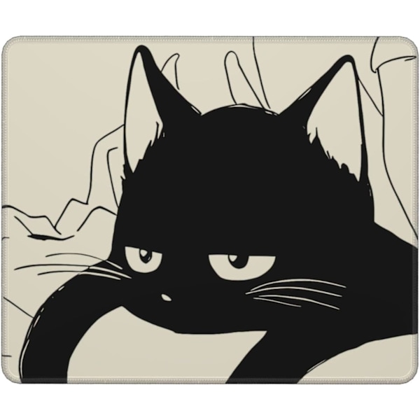 Sjov musemåtte firkantet sød musemåtte til trådløs mus lille kontor computer musemåtte gaming til skrivebord bærbar (sovende kat) Sleeping cat