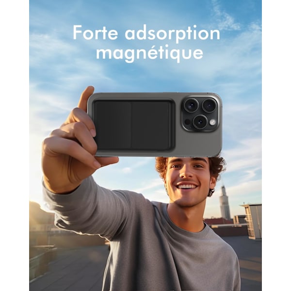 Externt Batteri för Mag-Safe, 10000mAh Magnetisk Trådlös Batteripack, Vikbart Power Bank Mag-Safe PD 22.5W Snabbladdning USB-C LED-Display