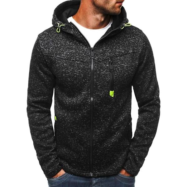 Herre hettegenser Sweatshirt Jakker 3 Black L