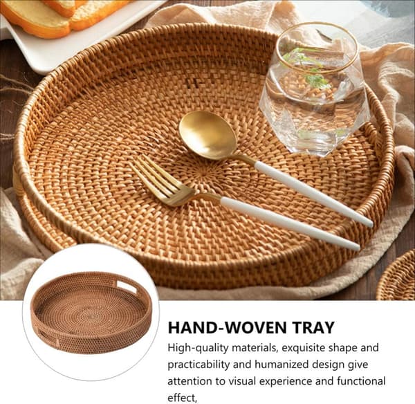Rattan platebrett med håndtak 30X5CM