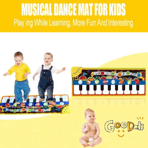 Leksaker för 1-6 åriga flickor pojkar småbarn spädbarn barn, Presenter för 6-24 månader gamla pojkar flickor Piano Musik Dansmatta D