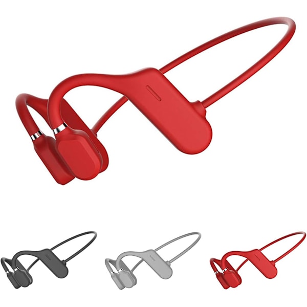 Luujohtokuulokkeet Bluetooth Open Ear Langaton HiFi Stereo -kuulokkeet mikrofonilla urheiluun, kuntoiluun, pyöräilyyn, juoksuun, ajamiseen (punainen) Red