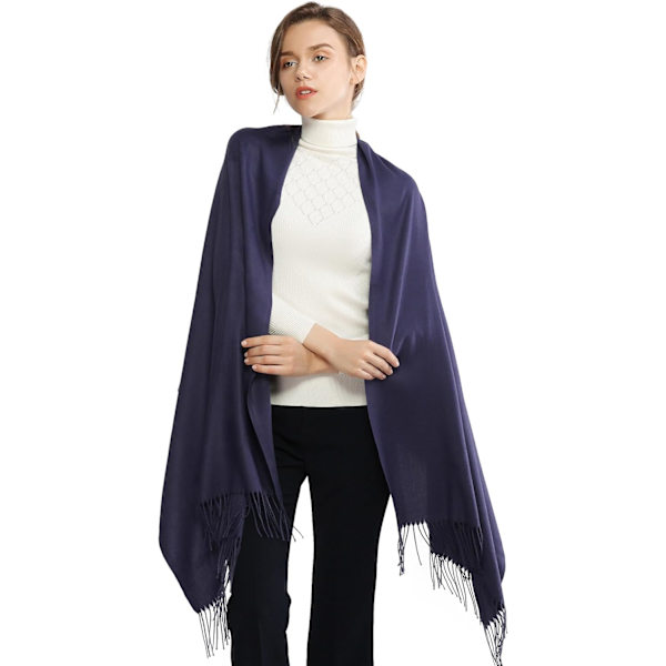 Dametørklæder Pashmina-sjal og -omslag til bryllupstørklæder til kvinder Vinter Navy