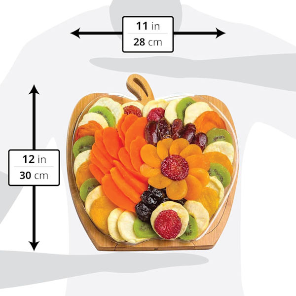 Fruktkorg, torkad frukt presentbricka som kan förvandlas till en korg. Snackbox
