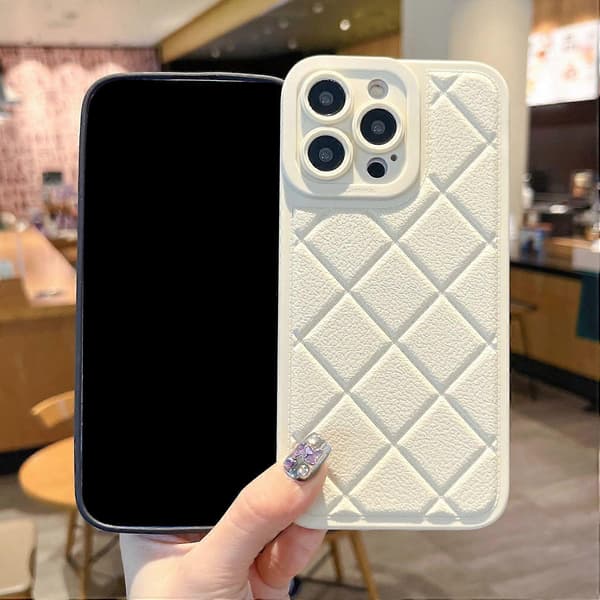 TPU-telefoncover med rombemønster og skridsikkert greb til iPhone 14 Pro