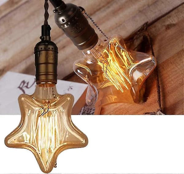 Edison-lamppu Retro Hehkulamppu E27 Tähtimuodossa (2700k Lämmin Valkoinen)