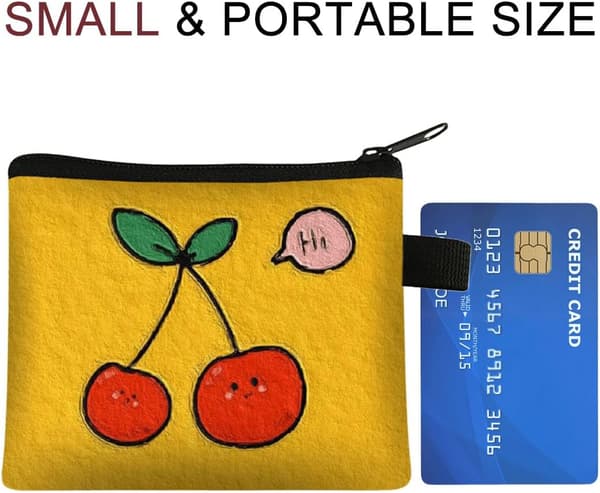 Lille Lynlåspung Møntpung Dame Polyester Pung Mini Pung Mini Kontant Nøgle Tasker