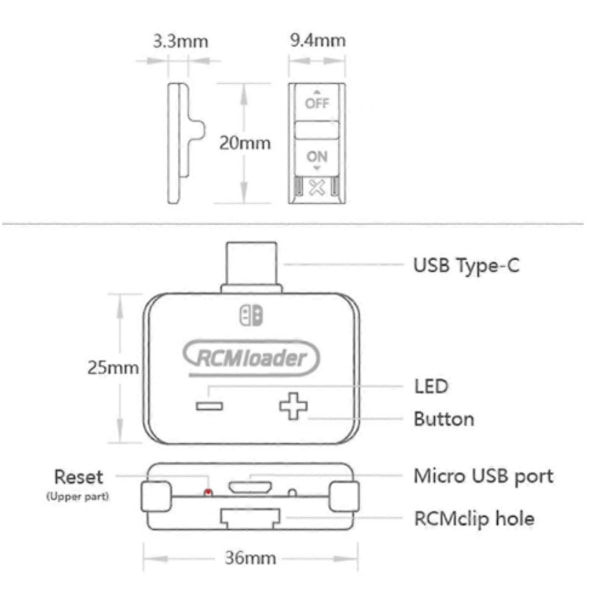 V5 RCM Loader Auto Clip Jig Værktøj til Switch NS Konsol med USB Kabel Indbygget Program