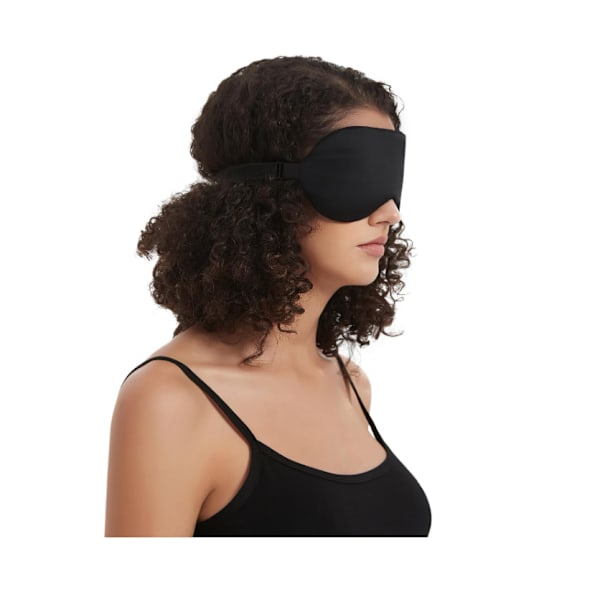 Sovmask för Resor Andningsbar Justerbar Spänne Sovmask (Svart) Black