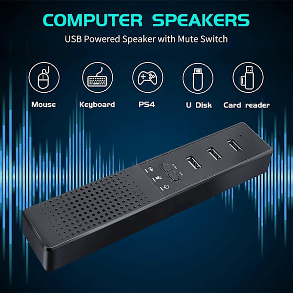 3-i-1 Datorhögtalare med Mikrofon & USB Konferenshögtalare, PC Mikrofon för Videokonferenser