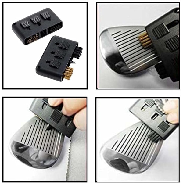 3 st, Groove Cleaner Restorer Golf Groove Sharpener med Clip, Infällbar Fickstorlek Groove Rengöringsboll Skosats Verktyg