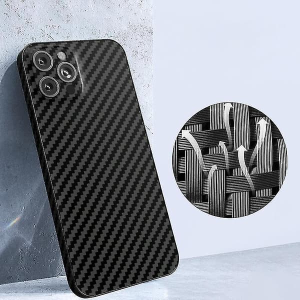 IPhone 14 hiilikuitukuvioinen PC-puhelinkotelo (musta punainen)